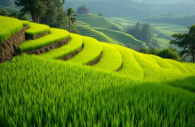 Terrazze di riso verde a Bali